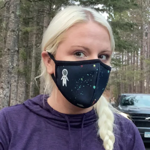 Vista 4 de Paquete de 3 mascarillas faciales de astronautas contra el polvo - algodón blanco interior - a prueba de polvo y aserrín lavable - reutilizable