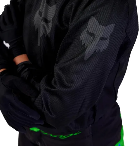 Vista 4 de Fox Racing Camiseta de motocross juvenil para niños Blackout