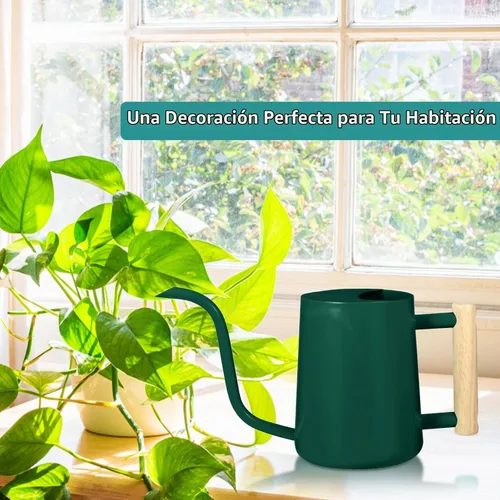 Vista 3 de Regadera para plantas de interior, 35 onzas, pequeña regadera de metal de acero inoxidable para interiores, moderna maceta decorativa con boquilla