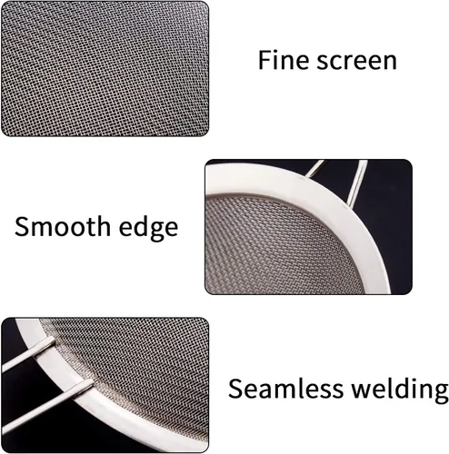 Vista 4 de Colador de té chai, filtro de té y café S3 pequeño filtro líquido de acero inoxidable, colador de té, colador de café, paquete de 2
