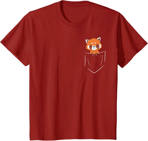 Vista 65 de Funny Red Panda In Pocket - Camiseta con bolsillo, Negro, S