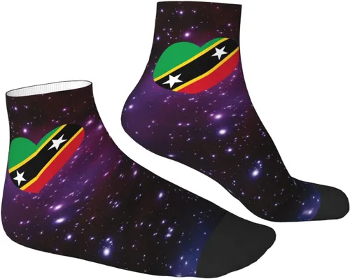 Vista 3 de GDJF Love Saint Kitts And Nevis Flag Heart Ankle Socks Winter Low Cut Sports Warm Breathable Comfort Casual Socks For Mens And Womens