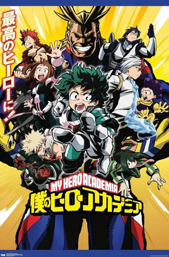 Vista 15 de Trends International My Hero Academia - Póster de pared de arte clave, 14.725 x 22.375 pulgadas, versión enmarcada de madera de granero Versión