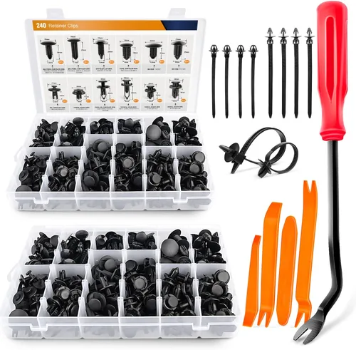 Vista 15 de GOOACC - Kit de 240 clips de retención a presión para automóvil, remaches de plástico y sujetadores, clips para guardabarros, paneles y tapicería
