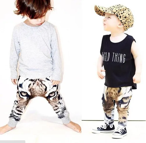 Vista 3 de FTSUCQ - Pantalones para niños y niñas con estampado de tigre en 3D