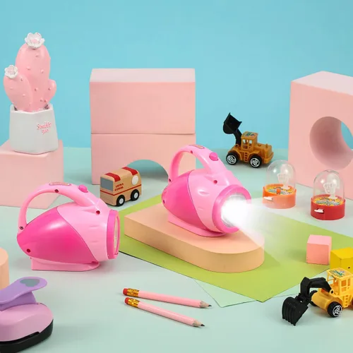 Vista 4 de Nosiny 2 Piezas Linternas para Niños Pequeños Niñas Rosas Linternas de Plástico con Mango de Agarre Fácil Artículos Esenciales de Campamento