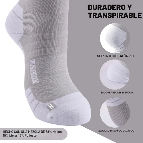 Vista 5 de Calcetines de compresión para mujeres y hombres, soporte de 15-20 A01-negro/gris/verde