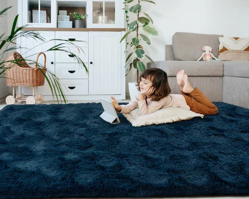 Vista 214 de Softlife Alfombra naranja para dormitorio, alfombra de felpa esponjosa para sala de estar para niñas, alfombra lanuda para niños, alfombra suave