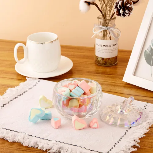 Vista 6 de SHOWLOUE Tarro de cristal para dulces con tapa, recipiente de almacenamiento de alimentos para bufé de dulces de boda, tarro de calabaza