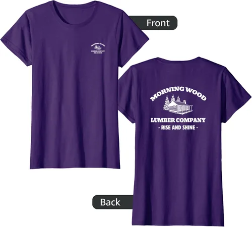 Vista 15 de Morning Wood Lumber Company - Camiseta con estampado de espalda delantera, Negro, S