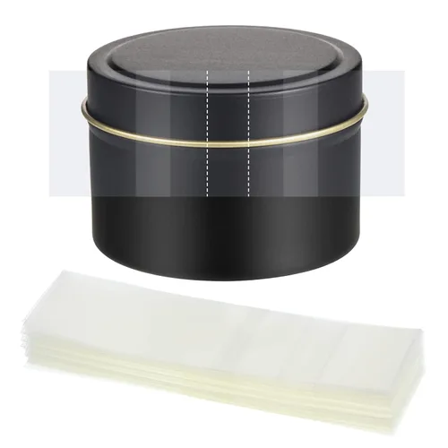 Vista 9 de Outus 500 piezas de envoltura retráctil perforada para botellas, sellos termorretráctiles para botellas (negro)