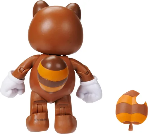 Vista 5 de Super Mario Figuras de acción de 4" Tanooki Mario con hoja
