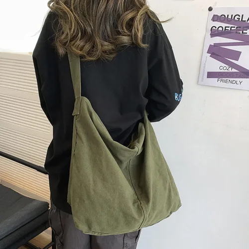Vista 5 de Bolso de mano para mujer, bolso de lona casual para mujer, bolso de gran capacidad, bolso de hombro para hombres y mujeres