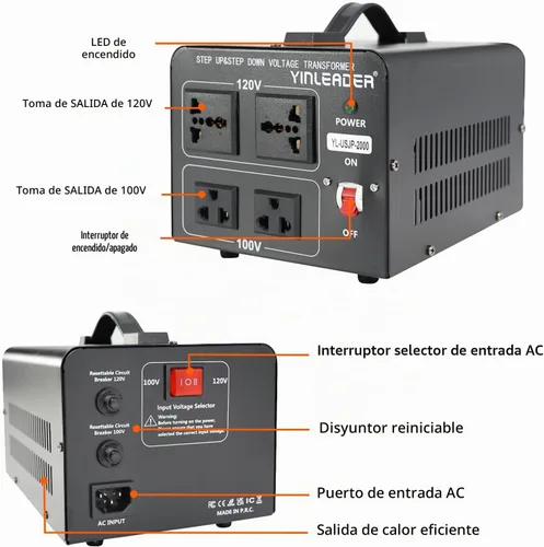 Vista 6 de Yinleader 2000W Convert 120V to 100V Step Up/Down Voltage Transformer