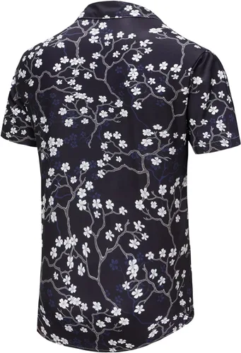 Vista 60 de KYKU - Camisa hawaiana funky para hombre, ropa tropical para vacaciones en Palm Beach