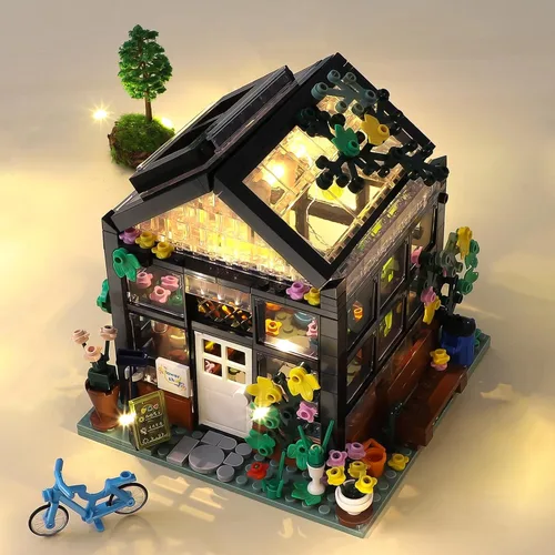 Vista 5 de QLT QIAOLETONG Juego de construcción de casa de flores, compatible con Lego Flowers House crea elegancia y ambiente cálido, con hermosa caja