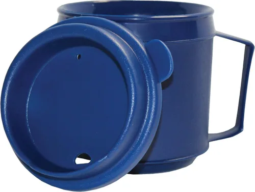 Vista 2 de Rehabilitation Advantage Taza de plástico aislada con tapa de vaso (8 onzas), azul, sin