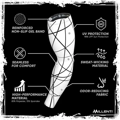 Vista 31 de Millenti Manga de compresión de brazo de enfriamiento – Mangas de recuperación deportiva de protección solar, se enfría cuando está mojado, unisex