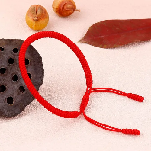 Vista 38 de Pulseras tibetanas hechas a mano con cuerda roja para él y ella, pulsera de la amistad, pulsera de la amistad, hilo negro y rojo para protección