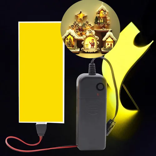 Vista 9 de Ourbest EL - Luz brillante de neón de 3.3 ft – 3 modos de permanencia/flash lento/estroboscópico rápido, kit de luz electrouminiscente para disfraz