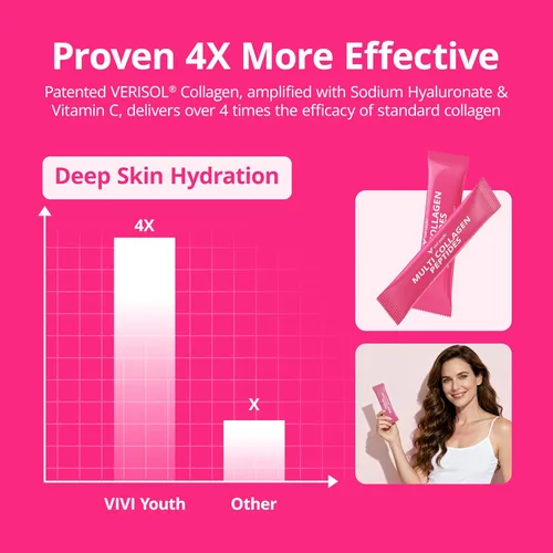 Vista 3 de Polvo de colágeno para mujeres, péptidos de colágeno en polvo con probióticos, proteína de colágeno prebiótica para piel, cabello, huesos