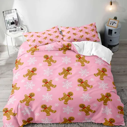 Vista 12 de LUVIVIHOME 2 piezas de funda de edredón de Navidad, juego de ropa de cama individual, ropa de cama rústica de cabaña, colcha de Navidad y Día