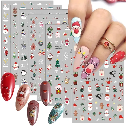 Vista 32 de 30 hojas de calcomanías de uñas para el día de San Valentín, diseño de flores, corazón, pastel de frutas, serie de labios rojos, suministros de arte