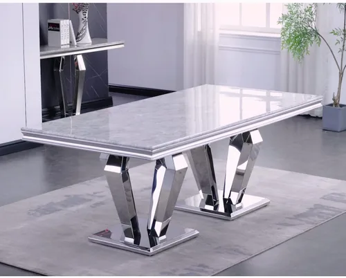 Vista 2 de ACEDÉCOR Juego de mesa de comedor blanca para 4, mesa de comedor de lujo blanca con sillas de comedor de terciopelo blanco de alta gama
