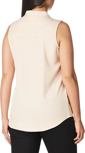 Vista 3 de Calvin Klein Blusa sin mangas para mujer con pliegues invertidos (estándar y plus)