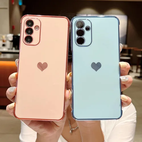 Vista 169 de phylla Funda de teléfono compatible con Samsung Galaxy A12 de 6.5 pulgadas, lindo corazón chapado en oro, elegante funda de lujo para mujer