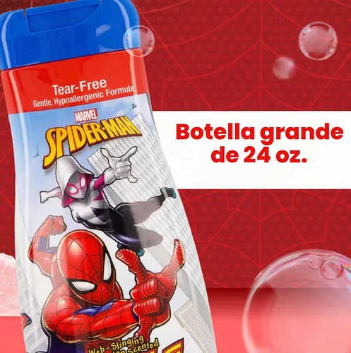 Vista 3 de Amazing Spider-Man Bath Time - Jabón de baño de burbujas para niños, 24 onzas líquidas, aroma a sandía