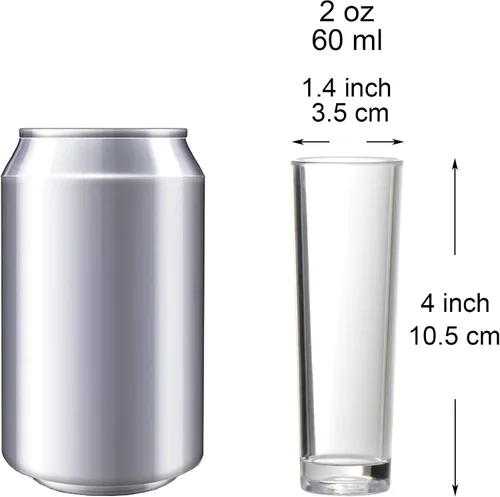 Vista 2 de Youngever Juego de 6 vasos de chupito de plástico, vasos de chupito de plástico, vasos de chupito transparentes (2 onzas)