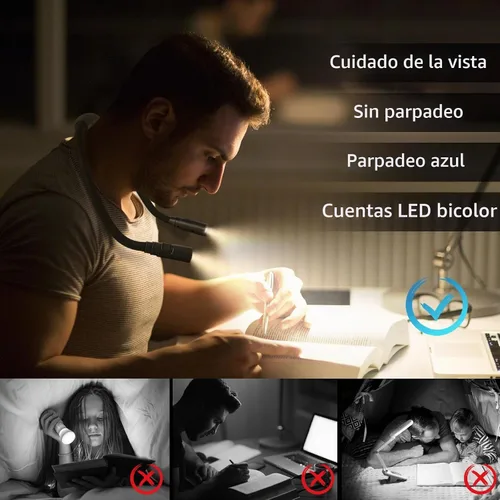 Vista 6 de Luz de cuello recargable manos libres con 3 modos de color ajustables, negro