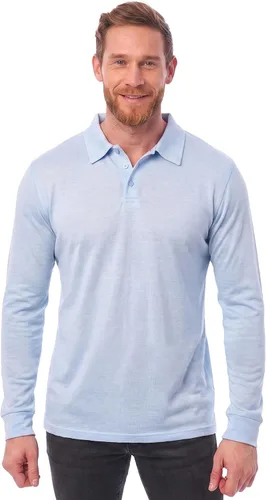 Vista 12 de 100% Merino Wool Polo Shirt Men - Short & Long Sleeve Shirt Base Later Negro