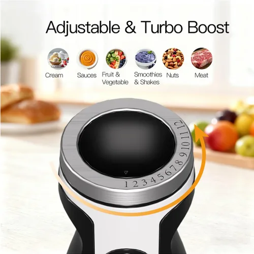 Vista 4 de MegaWise Pro Hand Blender Nueva versión 2025 (negro, 5 en 1)
