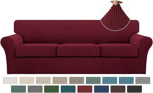 Vista 131 de Turquoize 2 fundas para sillas de sala de estar, funda de sofá con fundas de cojín individuales, funda de muebles para sillas (silla, beige biscotti)