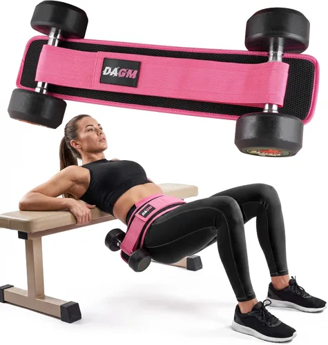 Vista 10 de DAGM Hip Thrust Belt for Dumbbells Heavy No Bruise. 500 lbs, Women & Men Negro