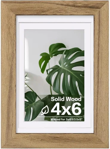 Vista 34 de Egofine - Portarretratos de 4 x 6 pulgadas, de madera maciza con plexiglás, para fotos de 3.5 x 5 con paspartú o de 4 x 6 sin paspartú, para colocar