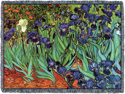 Vista 11 de Pure Country Weavers Manta de lirios de Vincent Van Gogh – Tapiz de regalo de arte fino tejido de algodón – Hecho en los Estados Unidos