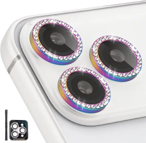 Vista 16 de Protector de Lente de Cámara para iPhone 17 Pro/17 Pro Max, Protector de Cámara de Vidrio Templado Individual con Bandeja de Instalación Compatible