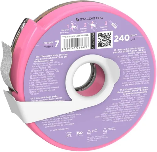 Vista 2 de STALEKS PRO Expert PapmAm - Rollo de cinta adhesiva con estuche, grano 240