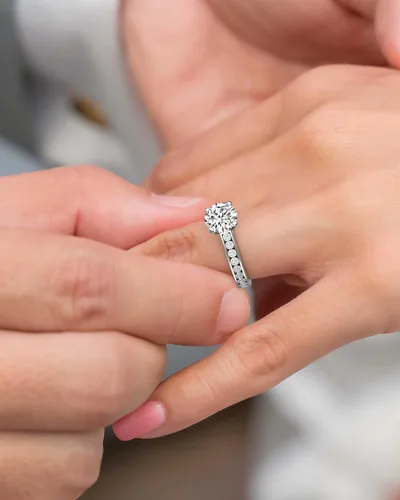 Vista 3 de PREVELI 3 Carat GRA Certified D VVS Moissanite Engagement Rings For Women Simulated Diamond Rings 925 Sterling Silver