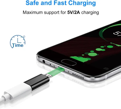 Vista 3 de Adaptador USB C a Micro USB, paquete de 2, adaptador micro USB (macho) a USB C (hembra) compatible con Samsung Galaxy S7/S6/S5/S4/S3, Note 5/4/3