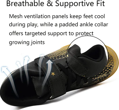Vista 6 de Kids Turf Soccer Shoes Boys Girls Youth Indoor Outdoor Soccer Cleats Football Shoes (ToddlerLittle KidBig Kid)