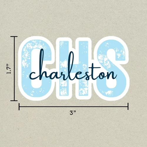 Vista 2 de CHS Charleston - Adhesivo de viaje con código del aeropuerto de Carolina del Sur, varios colores, cuaderno planificador de botellas de agua