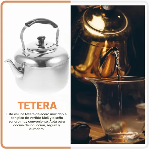 Vista 6 de DOITOOL Hervidor de té de acero inoxidable 6L, estufa de grado alimenticio, hervidor de té silbante, estufa clásica, tetera portátil para campamento