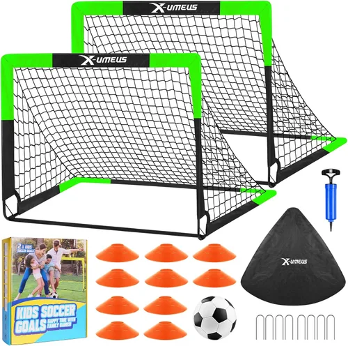 Vista 11 de Kids Soccer Goals for Backyard Set of 2, 4 x 3 ft/6 x 4 Toddler Soccer Goal Training Equipment with Soccer Ball, Cones, Pop Up Soccer Net for Kids
