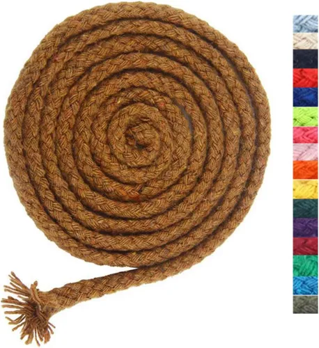 Vista 18 de Cuerda de macramé de 5 mm * 295 pies, cuerda de algodón natural de 8 hebras trenzadas para manualidades, hilo de algodón para tejer, para colgar