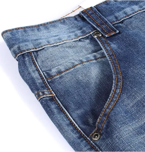 Vista 4 de Yeokou Men's Casual Loose Hip Hop Denim Work Pants Jeans with Cargo Pockets
