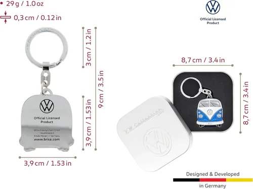 Vista 7 de BRISA VW Collection - Llavero de metal esmaltado Volkswagen con diseño de autobús T1
